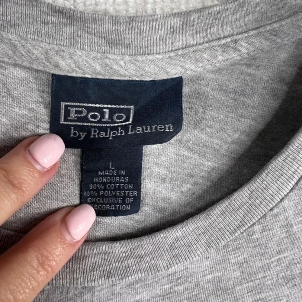Polo Ralph Lauren Mens T-Shirt Large Gray Short Sleeve Crewneck Pony Logo Cotton